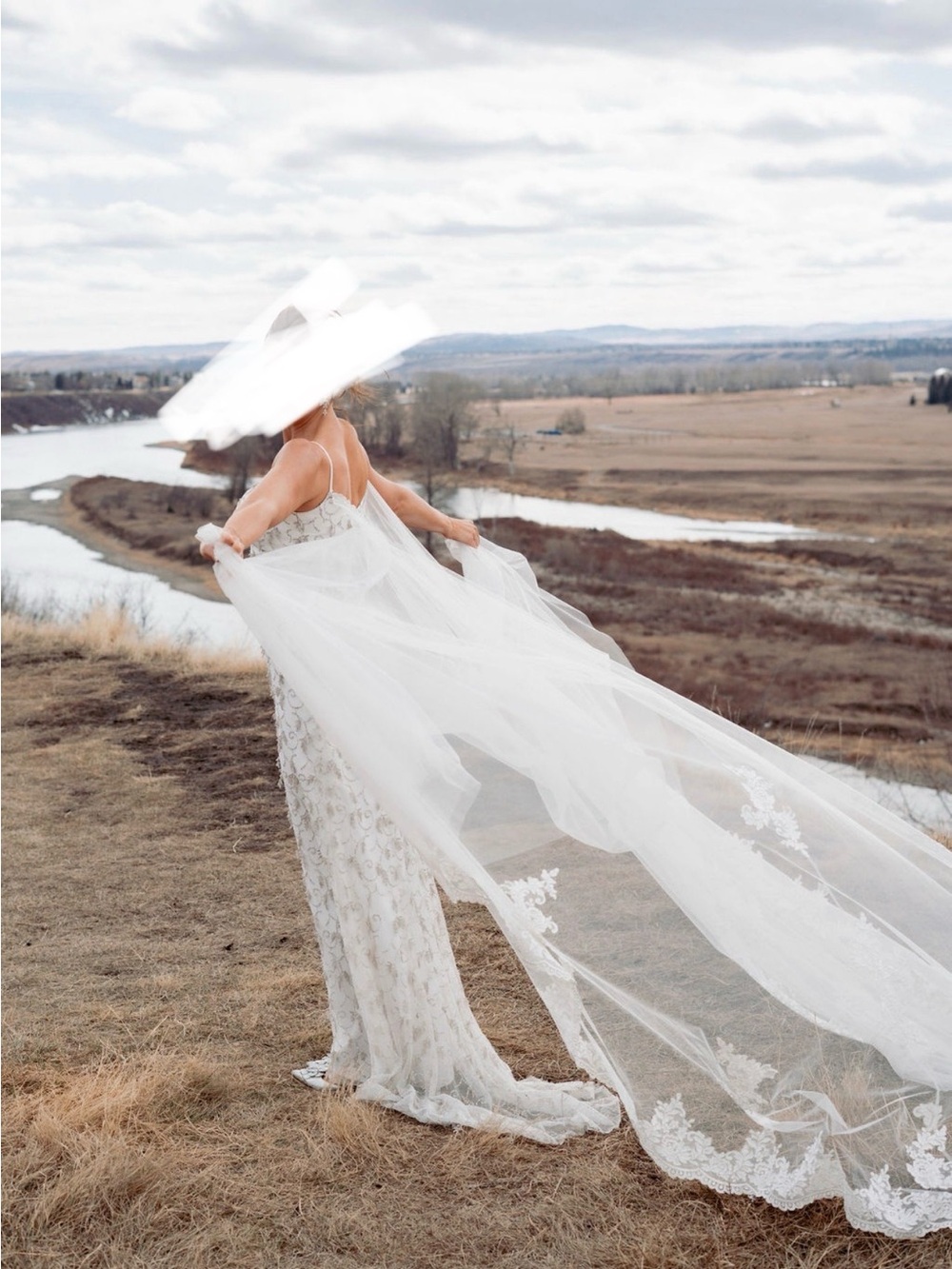 Vintage Wedding Dress w Overskirt/train - Picture 4 of 7